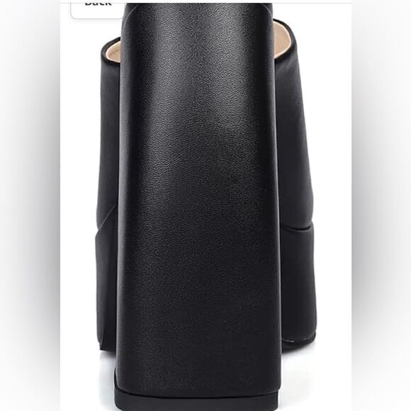 Dsevht Platform Sandals Slip On Open Square Toe Chunky Block High Heel Pump - Picture 13 of 15